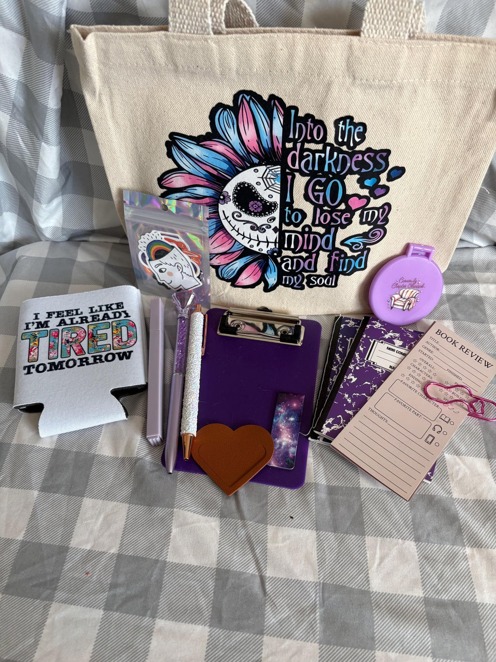 Mini Book Lover's Box | 8-10 Bookish Accessories in a Canvas Tote — Affordable Gift for Readers