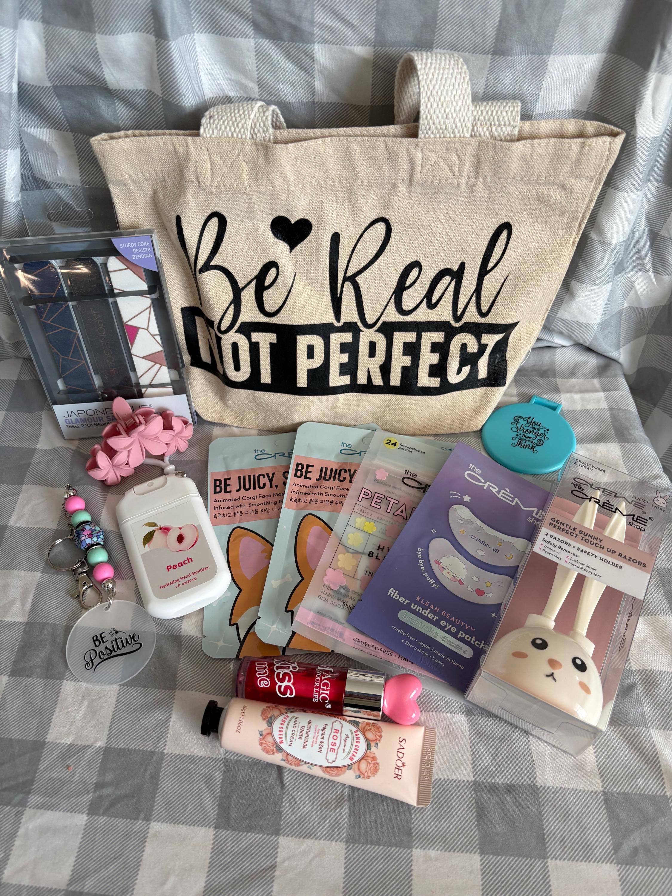 Mini Spa Self Care Gift Set | Pampering Gift for Women with 8-10 Spa Items in Canvas Tote