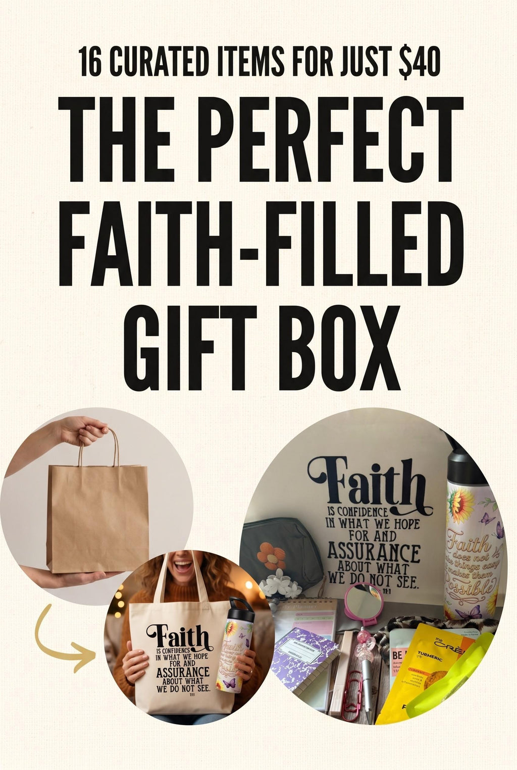 Faith Study Christian Gift Bundle | Bible Verse Tote, Tumbler & 20 Inspirational Items for Women
