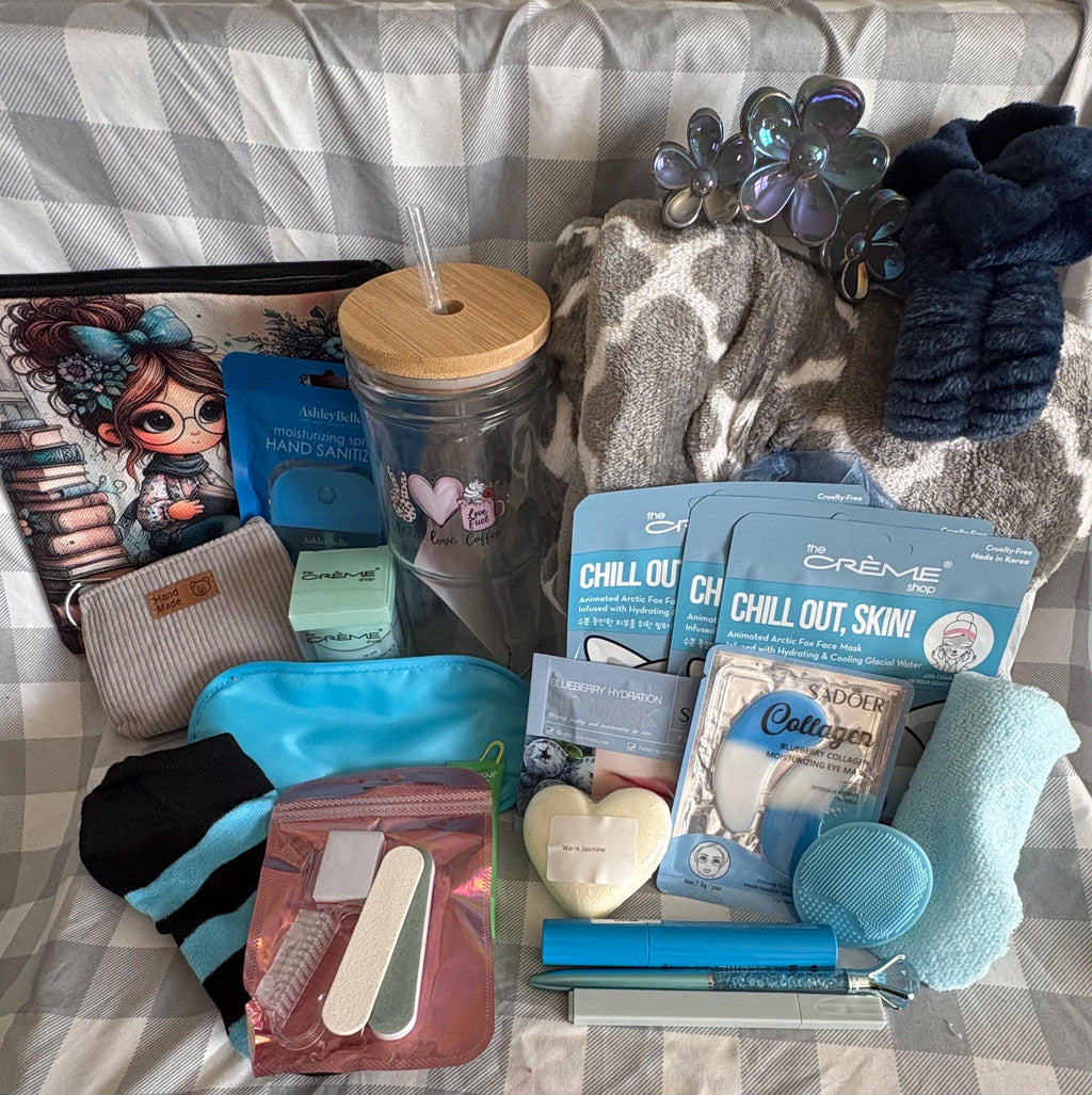 Cozy Romance Book Box | Blind Date with a Book Bundle + Spa Relaxation Kit, 16-18 Items