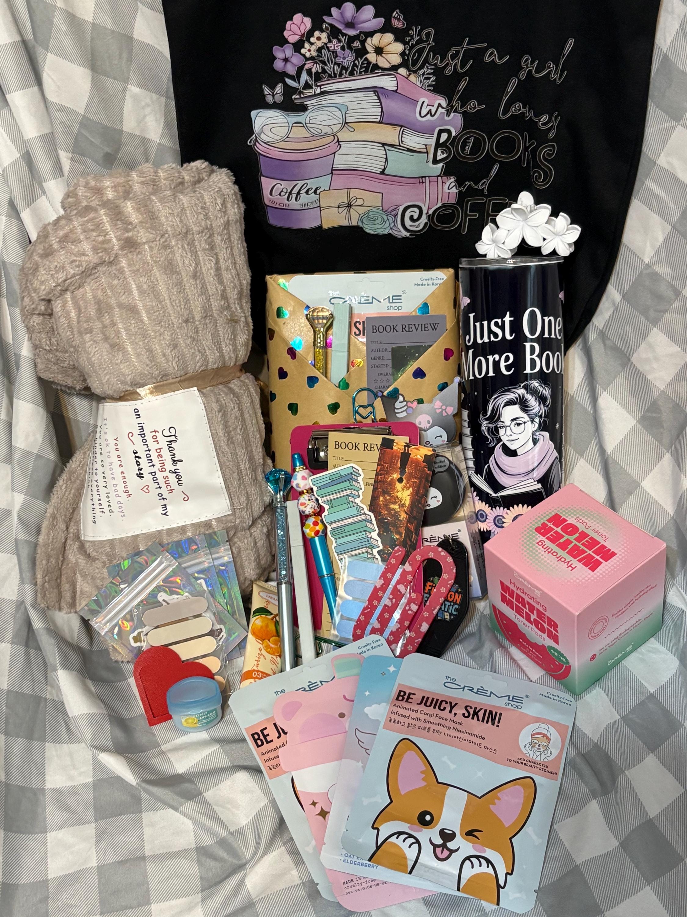 Cozy Romance Book Box | Blind Date with a Book Bundle + Spa Relaxation Kit, 16-18 Items
