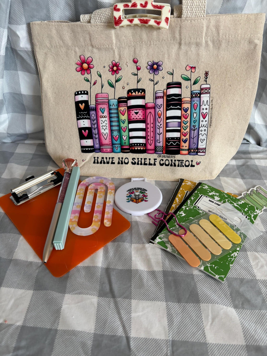 Mini Book Lover's Box | 8-10 Bookish Accessories in a Canvas Tote — Affordable Gift for Readers