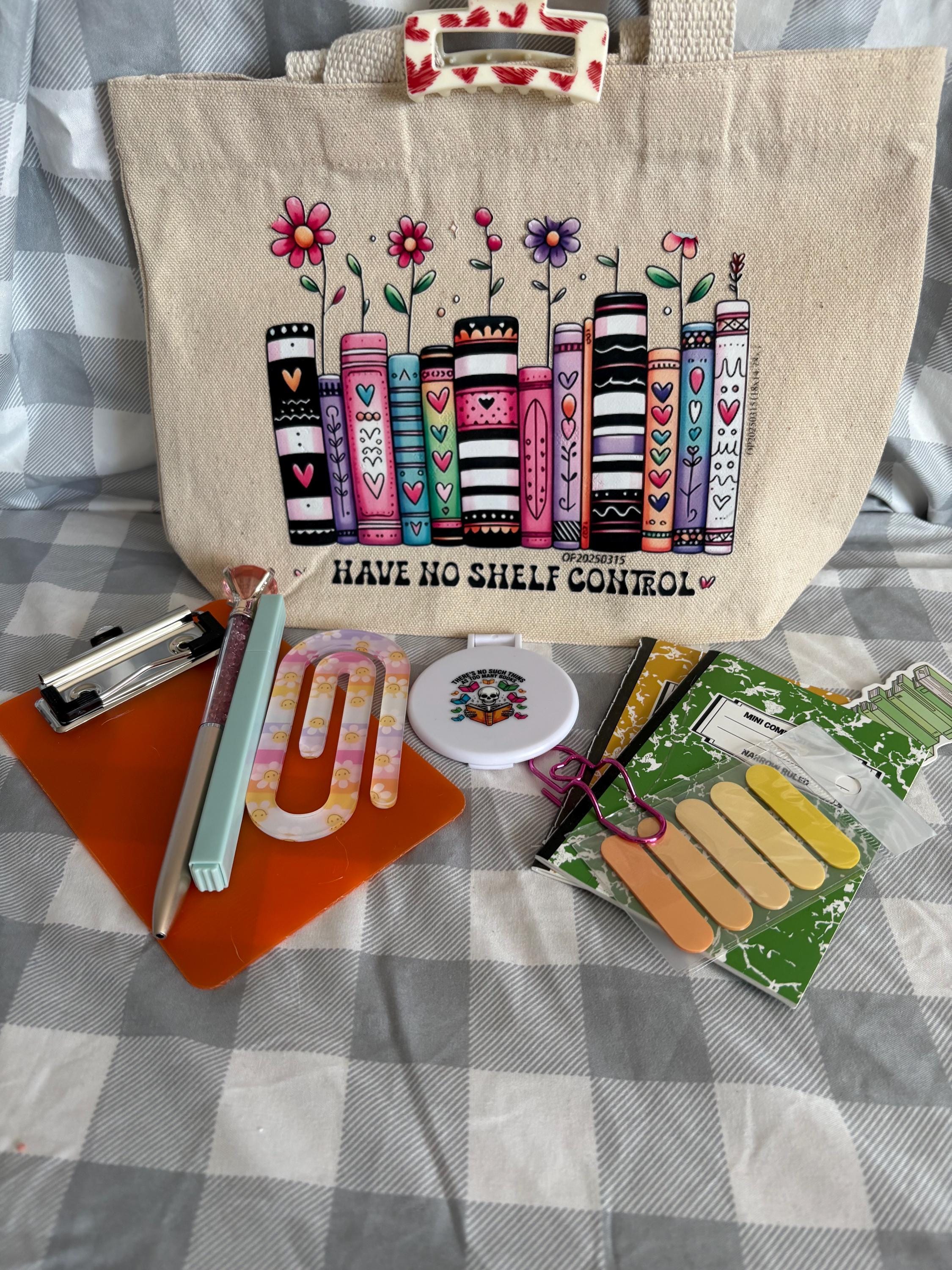Mini Book Lover's Box | 8-10 Bookish Accessories in a Canvas Tote — Affordable Gift for Readers