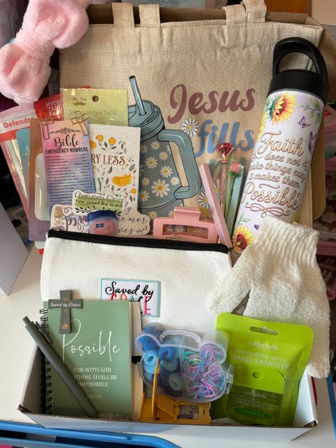 Faith Study Christian Gift Bundle | Bible Verse Tote, Tumbler & 20 Inspirational Items for Women