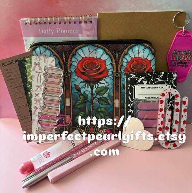Mini Book Lover's Box | 8-10 Bookish Accessories in a Canvas Tote — Affordable Gift for Readers