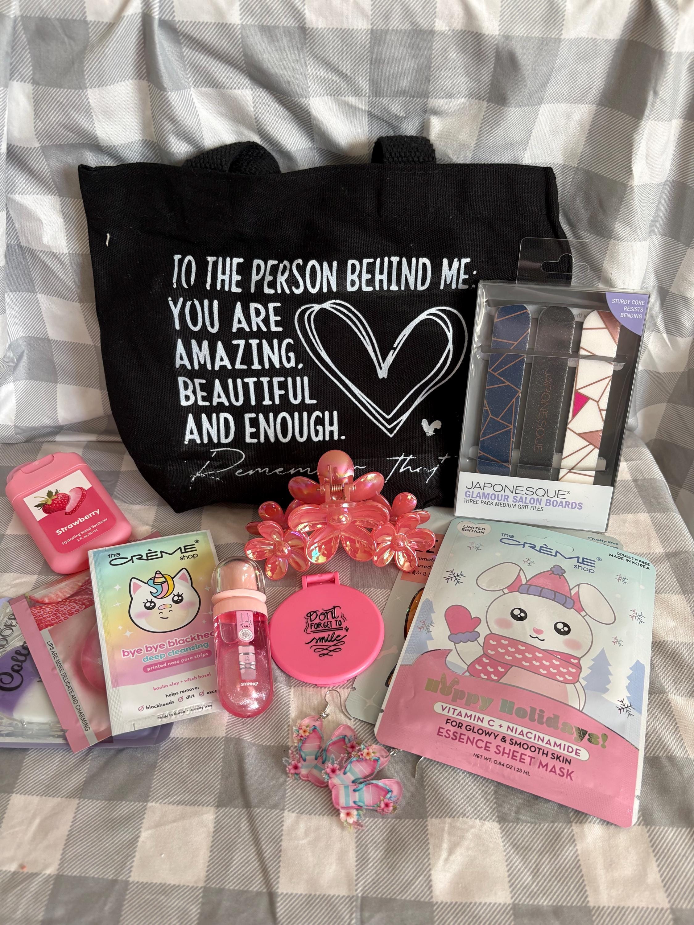 Mini Spa Self Care Gift Set | Pampering Gift for Women with 8-10 Spa Items in Canvas Tote