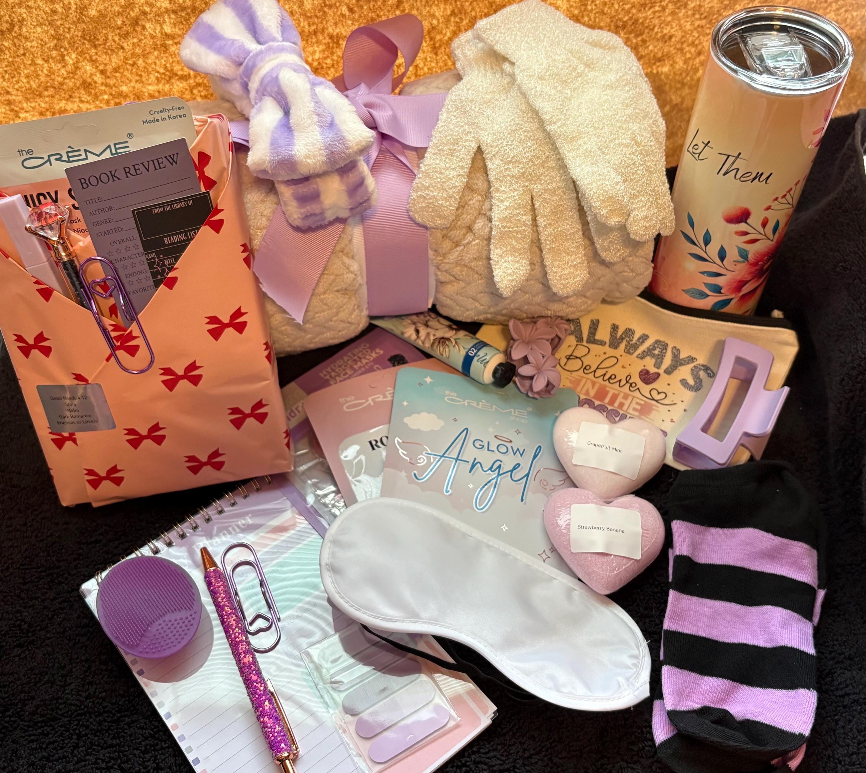 Cozy Romance Book Box | Blind Date with a Book Bundle + Spa Relaxation Kit, 16-18 Items
